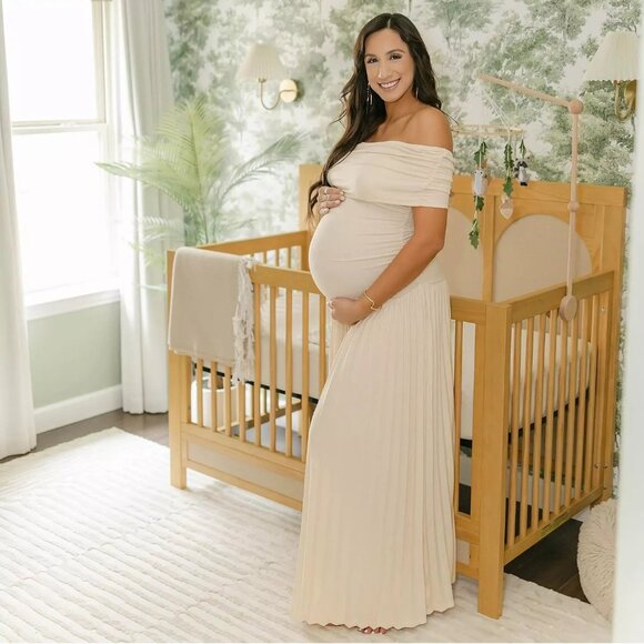 LIONESS Field Of Dreams Dress in Oatmeal Medium New Womens Maxi Gown - Picture 11 of 17